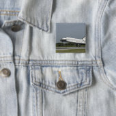 Ruimtesluiting Endeavor raakt omlaag Vierkante Button 5,1 Cm (In situ)