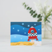 Ruimtesraket - briefkaart (Staand voorkant)