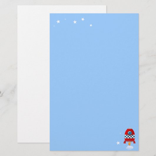 Ruimtesraket - briefpapier (Voorkant / Achterkant)