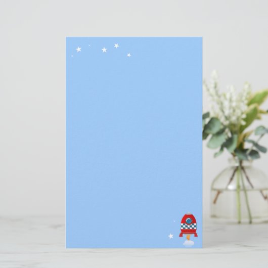 Ruimtesraket - briefpapier (Staand voorkant)