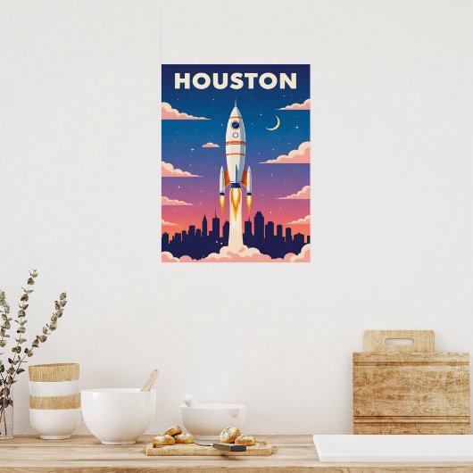  ruimtestad Houston Poster (Keuken)