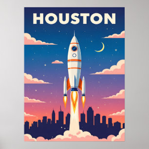  ruimtestad Houston Poster