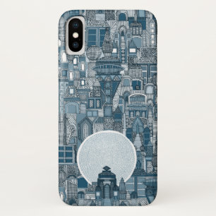 ruimtestad mono blauw Case-Mate iPhone case