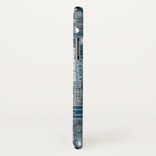 ruimtestad mono blauw Case-Mate iPhone case (Achterkant / rechts)