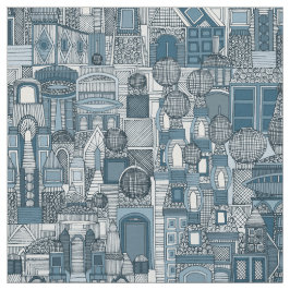 ruimtestad mono blauw stof