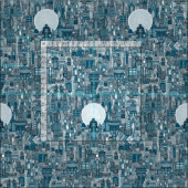 ruimtestad mono blauw stof (Delen)