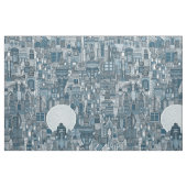 ruimtestad mono blauw stof (Fat Quarter)