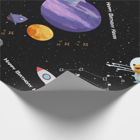  ruimtestampen cadeaupapier (Hoek)