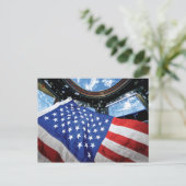 Ruimtestation Amerikaanse vlag Aardbaan Briefkaart (Staand voorkant)