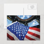 Ruimtestation Amerikaanse vlag Aardbaan Briefkaart (Voorkant / Achterkant)