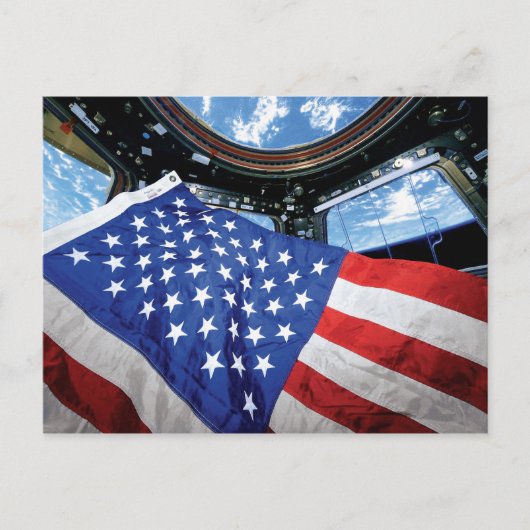Ruimtestation Amerikaanse vlag Aardbaan Briefkaart (Voorkant)