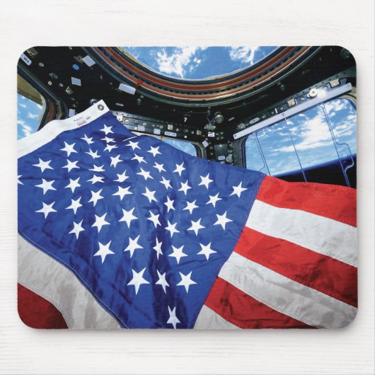 Ruimtestation Amerikaanse vlag in de baan om de aa Muismat (Voorkant)