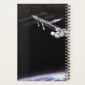 Ruimtestation Om Ringt Planeet Wetenschap Planner (Achterkant)