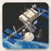 Ruimtestation Orbiting Earth 10 Bier Onderzetter (Voorkant)