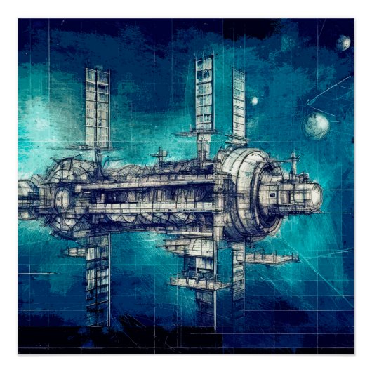 Ruimtestation Perfect Poster (Voorkant)