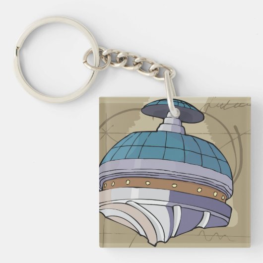 Ruimtestation Schets Sleutelhanger (Voorkant)