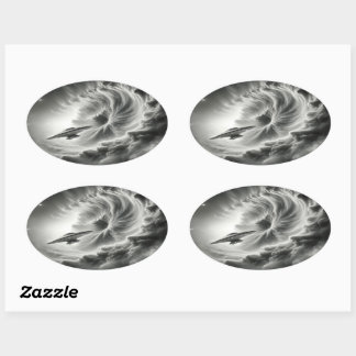 ruimtestickers ovale sticker