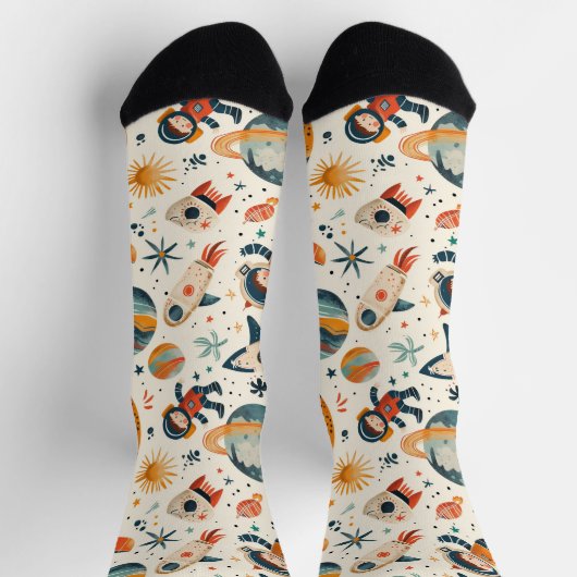 Ruimtetekeningen op wit sokken (Top)