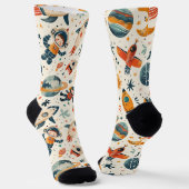 Ruimtetekeningen op wit sokken (Gebogen)