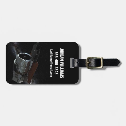 Ruimtetelescoop-ruimtetelescoop met infraroodstral bagagelabel (Voorkant horizontaal)