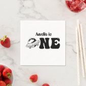 Ruimtethema 1e verjaardag Aangepaste uFO Servet (Insitu)