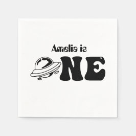 Ruimtethema 1e verjaardag Aangepaste uFO Servet