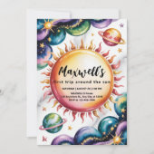 Ruimtethema 1e verjaardag kaart (Voorkant)