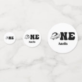 Ruimtethema 1e verjaardag UFO foto Confetti (Achterkanten)