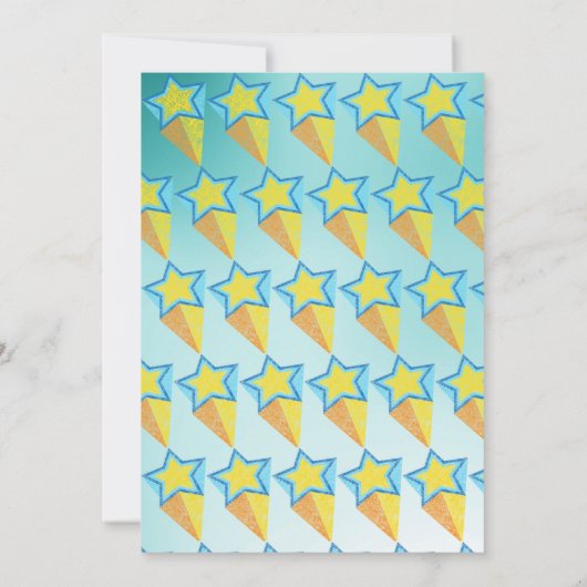 Ruimtethema Aqua Star Birthday Kaart (Achterkant)