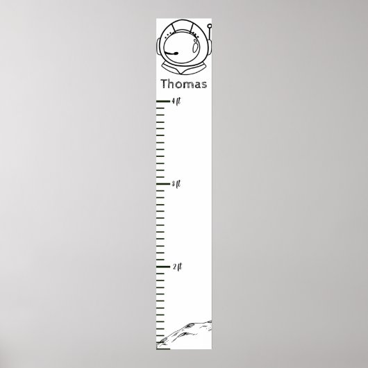 Ruimtethema Astronautiegroei Grafiek Poster (Voorkant)