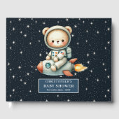 Ruimtethema Baby Boy Gastboek Teddy Bear Gastenboek (Voorkant)