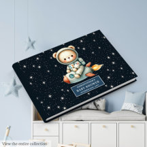 Ruimtethema Baby Boy Gastboek Teddy Bear