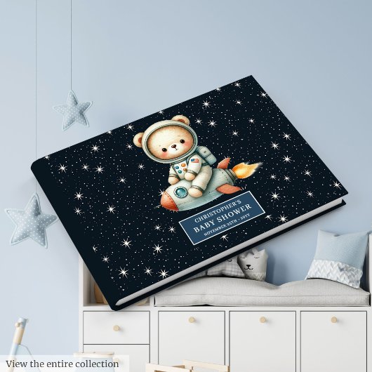 Ruimtethema Baby Boy Gastboek Teddy Bear Gastenboek