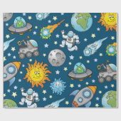 ruimtethema cadeaupapier (Vlak)