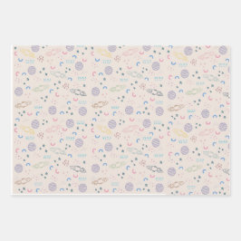 Ruimtethema geschenkverpakking voor astronomische  inpakpapier vel