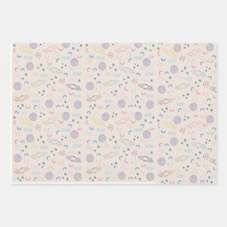 Ruimtethema geschenkverpakking voor astronomische  inpakpapier vel