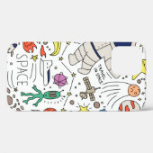 Ruimtethema in illustratie doedelstijl Case-Mate iPhone case (Achterkant (horizontaal))