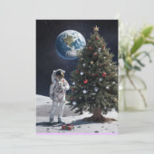 Ruimtethema Kerstmis Kaart (Staand voorkant)
