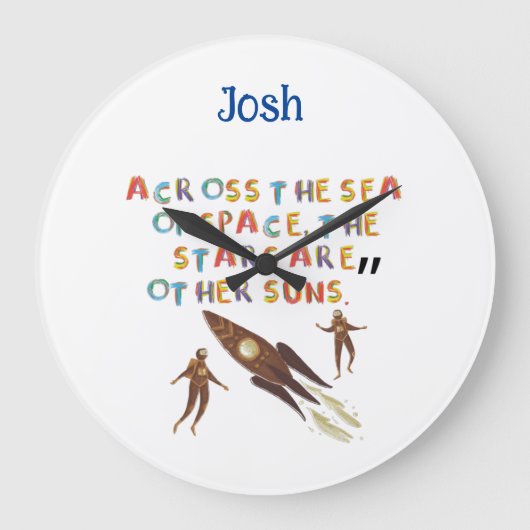 Ruimtethema Nursery Decor Grote Klok (Voorkant)