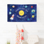 Ruimtethema Rocket Shiket First Birthday Buitspace Spandoek (Insitu)