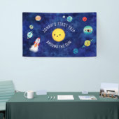 Ruimtethema Rocket Shiket First Birthday Buitspace Spandoek (Beurs)