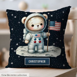 Ruimtethema Teddy Bear Pillow Gepersonaliseerde Ba Kussen