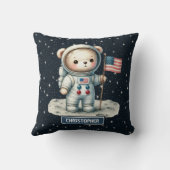 Ruimtethema Teddy Bear Pillow Gepersonaliseerde Ba Kussen (Achterkant)