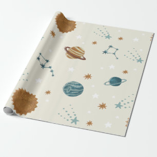 Ruimtethema van de constellatie cadeaupapier