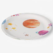 Ruimtethema Waterverf Design - Licht Papieren Bordje (Gekanteld)