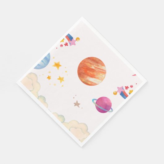 Ruimtethema Waterverf Design - Licht Servet (Hoek)