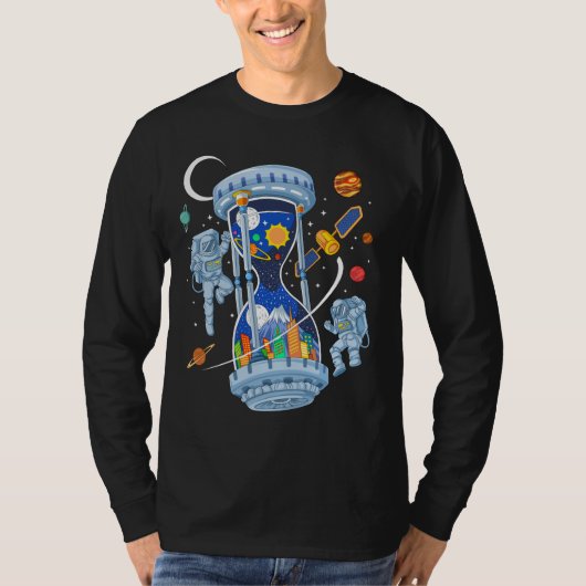 ruimtetijd astronauten t-shirt (Voorkant)