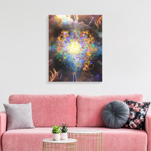 Ruimtetijd atomair canvas afdruk (Insitu (Woonkamer))