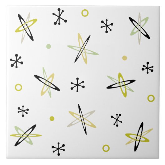 Ruimtetijd atoomtijdperk tegeltje (Voorkant)