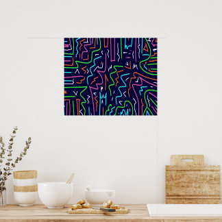 Ruimtetijdperk, Abstracte afdrukken Poster